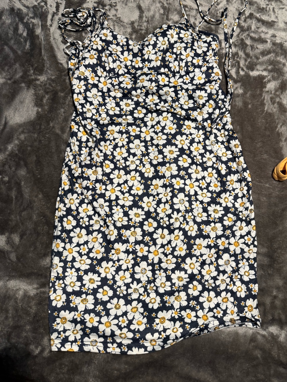 SHEIN Navy Daisy maternity dress